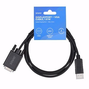 Savio Cl-203 1.8 m DisplayPort VGA (D-Sub) juodas