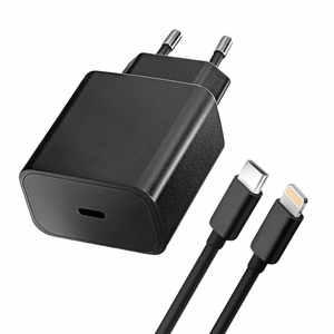Įkroviklis Blue Star 20W USB-C + USB-C to Lightning cable juodas