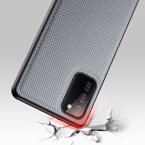 Dux Ducis Fino dėklas telefonui padengtas nailono medžiaga Samsung Galaxy A03s pilkas
