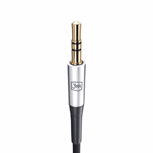 3mk USB-C to 3.5 mm AUX cable, 1 m – silver