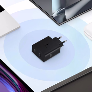 Samsung Power Adapter Duo EP-T5020XBEGEU sieninis įkroviklis 2x USB-C 50W – juodas
