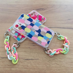 Color Chain Case gelinis lankstus elastinis dėklas su grandinėlės pakabuku Xiaomi Redmi 10 įvairiaspalvis