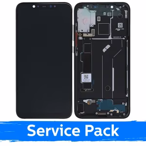 LCD Display Compatible With Xiaomi Mi 8 With Frame / Black / (Service Pack)