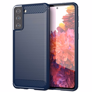 Anglies dėklas lankstus dangtelis TPU dėklas Samsung Galaxy S21+ 5G (S21 Plus 5G) mėlynas
