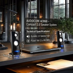 Audiocore AC860 loudspeaker 2-way 4 W Black Wired