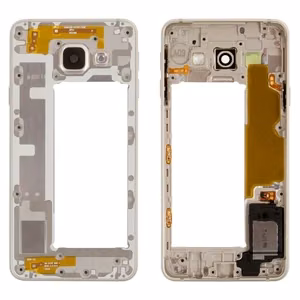 Vidurinis korpusas Samsung A310 A3 2016 auksinis su buzeriu ir šoniniais mygtukais originalus (naudotas Grade B)