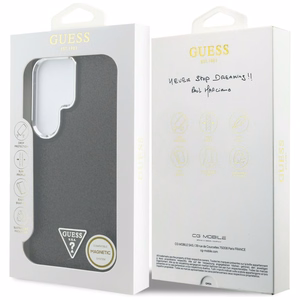 Guess чехол Fixed Glitter Triangle MagSafe для Samsung Galaxy S26 Ultra чёрный