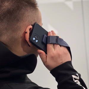 Virvelinis dėklas gelinis dėklas su virvelės grandine rankinės virvelė Samsung Galaxy S20 mėlynas