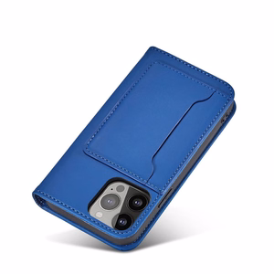 Magnet Card Case для Samsung Galaxy S23 Ultra флип-чехол кошелёк подставка синий