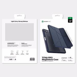 Чехол AmazingThing Titan Pro для iPad Pro 11" M5 с поворотной подставкой 720° и держателем стилуса, темно-синий