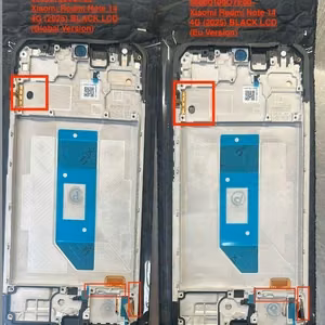 LCD ekranas Xiaomi Redmi Note 14 4G (Europe) su lietimui jautriu ekranu su rėmu Midnight Black originalus (service pack)