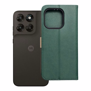 Atverčiamas dėklas Motorola G67 / G77 Split Book, žalias ir auksinis