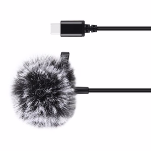 Puluz PU425 prisegamas mikrofonas su spaustu 1.5m USB-C