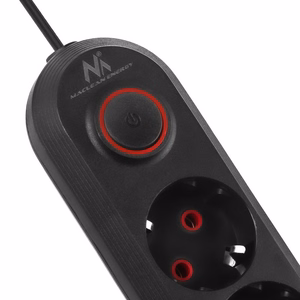 Maclean elektros paskirstytuvas, 5 lizdai + 3xUSB prailginimo laidas, 110–240 V kintama srovė, 50/60 Hz, 2,1 A, maks. 2500 W, 1,5 m, juodas, MCE395 B