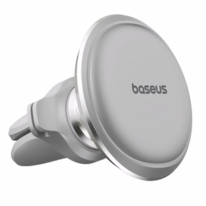 Sidabrinis Baseus Magnetic Air Vent magnetinis automobilinis laikiklis su kabelių spaustukais