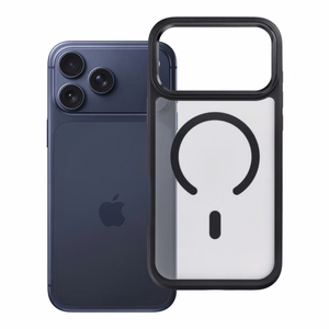 Dėklas iPhone 17 Pro Max / 18 Pro Max (žemas kameros kraštas) Forcell F-Protect Smoke Hybrid Premium suderinamas su MagSafe juodas