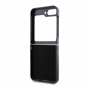 Karl Lagerfeld Saffiano metalinio ženklo dėklas telefonui Samsung Galaxy Z Flip 6 - juoda