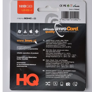 Imro atminties kortelė 128GB microSDXC cl. 10 UHS-3 + adapteris