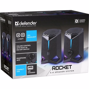 Компьютерные колонки Rocket 2.0 6W LED USB чёрные