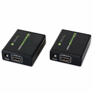 Techly IDATA EXT-E70 vaizdo ir garso signalų ilgintuvas AV siųstuvas ir imtuvas Juoda