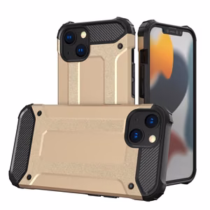 Hybrid Armor Case прочный защищённый чехол для iPhone 13 mini золотой