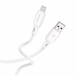 Borofone kabelis BX94 Crystal spalva - USB į Micro USB - 2,4A 1 metras baltas