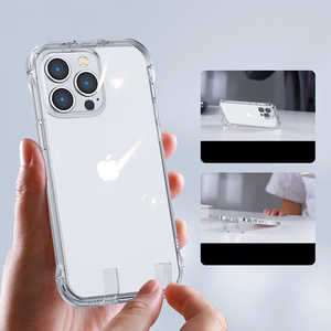 Joyroom Defender serijos dėklas iPhone 14 Plus šarvuotas kablio dėklas su stovu skaidrus (JR-14H3)