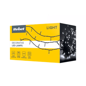 Rebel outdoor LED Christmas lights, 10 m, cool white, selectable lighting modes