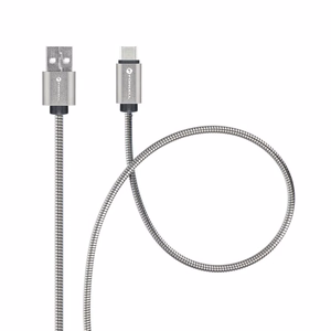 Кабель USB A to USB C Forcell F-Energy QC3.0 66W Metal 1 m C234 серебряный