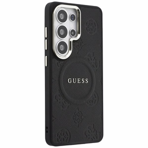 Guess чехол Saffiano Peony Embossed Ring MagSafe Samsung Galaxy S26 Ultra черный