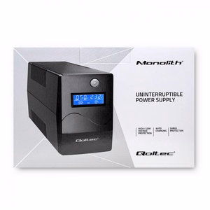 Qoltec Monolith nepertraukiamo maitinimo šaltinis (UPS) dvigubos konversijos (Online) 0.45 kVA 240 W 2 AC lizdai