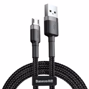 Кабель BASEUS CAFULE прочный нейлоновый плетёный USB / MICRO USB 2A 3M чёрно-серый (CAMKLF-HG1)