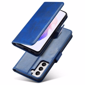 Elegantiškas magnetinis dėklas Flip Cover Samsung Galaxy S22+ (S22 Plus) mėlynas