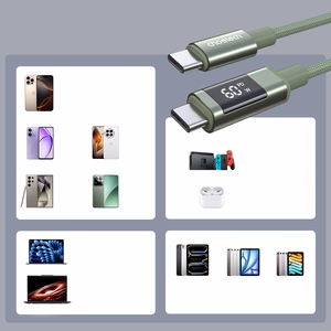 Choetech XCC-1068 PD 60W USB-C — USB-C Кабель с дисплеем 1.2 м — зелёный
