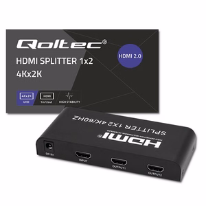 Qoltec 51797 Aktyvus HDMI Skirstytuvas 2x HDMI 4K 6Gb/s 60Hz