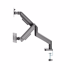 Gembird MA-DA2-06 Reguliuojama dviguba monitoriaus svirtis, tvirtinama prie stalo, 17"-32", juoda
