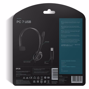Sennheiser PC 7 USB laidinės ausinės ant galvos biurui/skambučių centrui USB Type-A juodos
