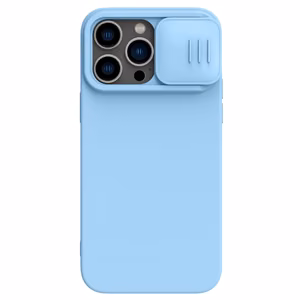Чехол Nillkin CamShield Silky Magnetic силиконовый для Apple iPhone 14 Pro Max светло-голубой