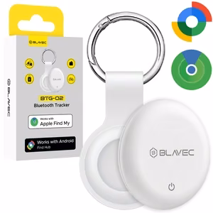 Белый Bluetooth-трекер Blavec BTG-02 с кольцом для ключей для устройств Apple и Android (BTBTG02-KW)