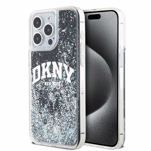 DKNY Liquid Glitter Big Logo dėklas, skirtas iPhone 14 Pro Max, juodas