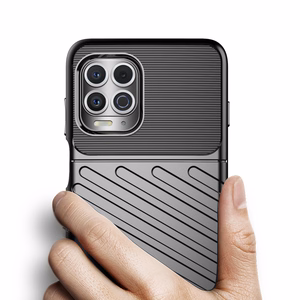 Thunder dėklas lankstus tvirtas apsauginis dangtelis TPU dėklas Motorola Moto G100 / Edge S juodas