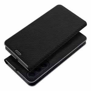 Dėklas telefonui LUNA Book Carbon Xiaomi Redmi Note 10 5G / Poco M3 Pro / Poco M3 Pro 5G juodas