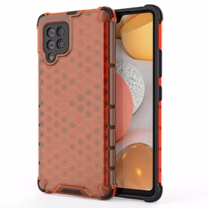 Honeycomb dėklas šarvuotas su TPU buferiu Samsung Galaxy A42 5G raudonas