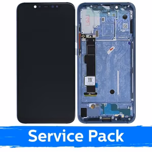 LCD Display Compatible with Xiaomi Mi 8 with frame / blue / (Service Pack)