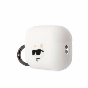 KLAP2RUNCHH AirPods Pro 2 dėklas baltas silikoninis Choupette Head 3D