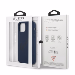 Guess GUHCP12SLSVSBL iPhone 12 mini 5.4" blue/blue hardcase Script Vintage