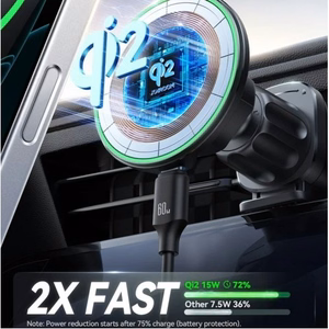 Automobilinis laikiklis-įkroviklis Joyroom JR-ZS412 Qi2 MagSafe 15W juodas