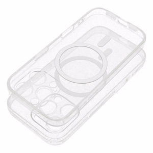 Magnetinis skaidrus blizgantis dėklas telefonui CLEAR MAG COVER suderinamas su MagSafe, skirtas SAMSUNG S26 Edge
