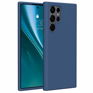 Etteri silikoninis dėklas telefonui Samsung Galaxy S22 Ultra tamsiai mėlynas