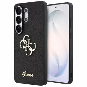 Guess Fixed Glitter Big 4G Metal Logo чехол для Samsung Galaxy S26 Ultra чёрный